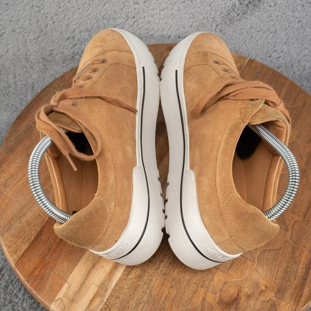 J/Slides NYC Eve Sneakers Street-Chic Low Profile Leather Suede‎ Lace Up Size 8